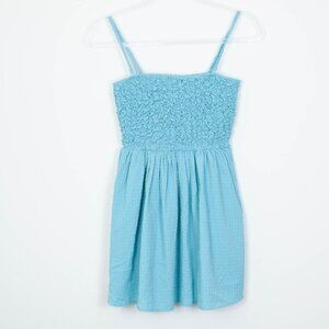 American‎ Eagle Smocked Mini Dress Blue Womens Size XS NWT